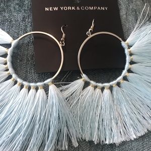 Silver & Blue earrings w/gold accents